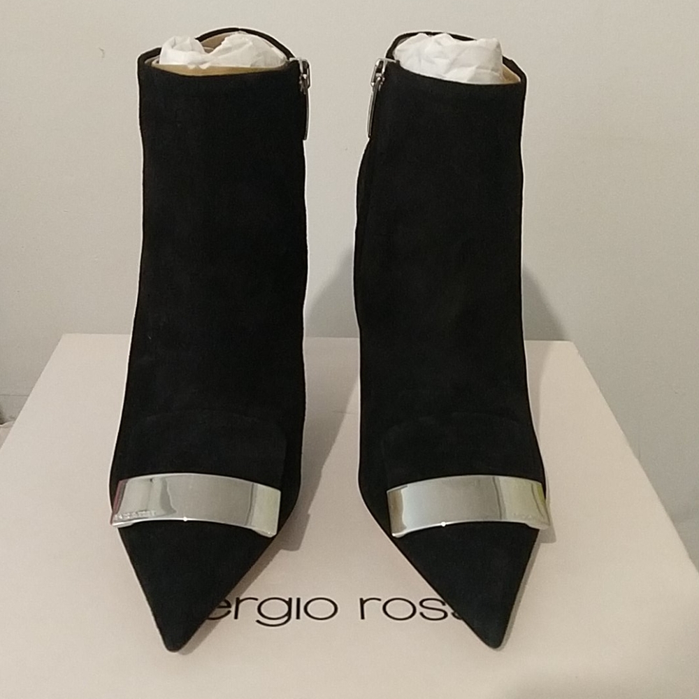 *SOLD* Sergio Rossi SR1 Black Suede Ankle Boots 110mm - Picture 8 of 9